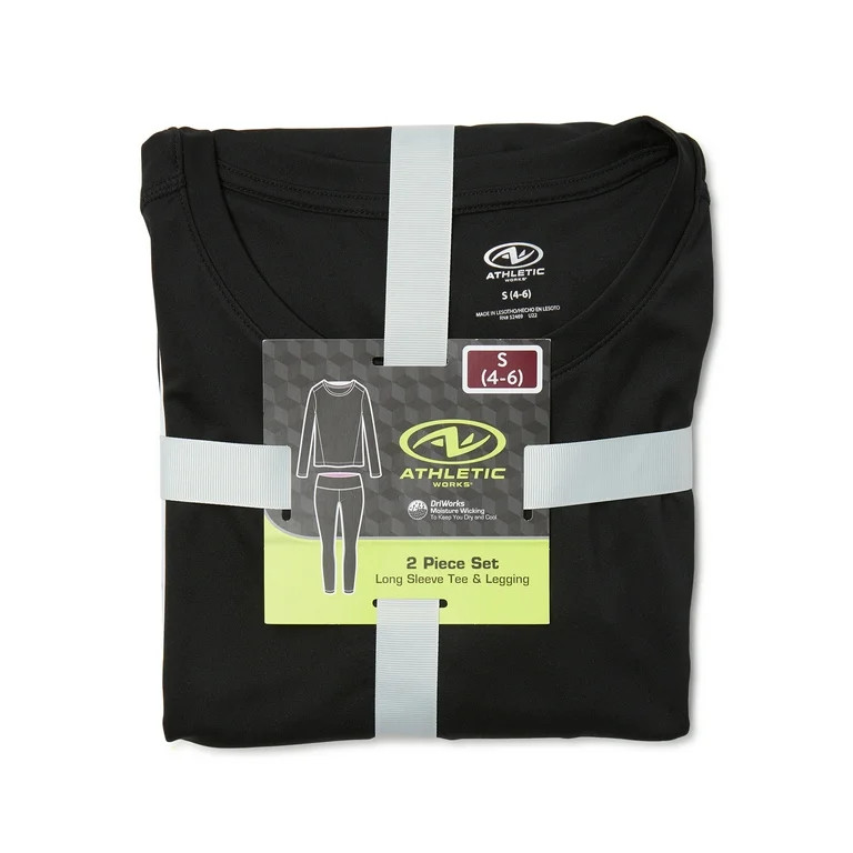 Athletic Works Women's Long Sleeve Tee and Leggings Set, 2-Piece | Walmart (US)