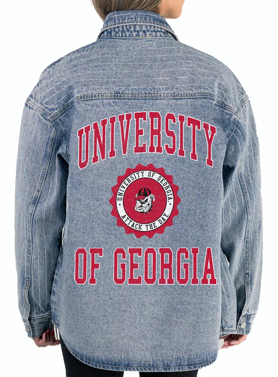 Gameday Couture Women's Georgia Bulldogs Denim Instant Replay Jacket, Small, Blue | DICK'S Sporting Goods