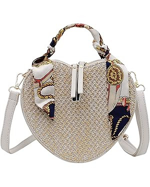 Goclothod Women Crochet Fringed Shoulder Bag Cotton Tassel Crossbody Bag Hippie Beach Purse | Amazon (US)