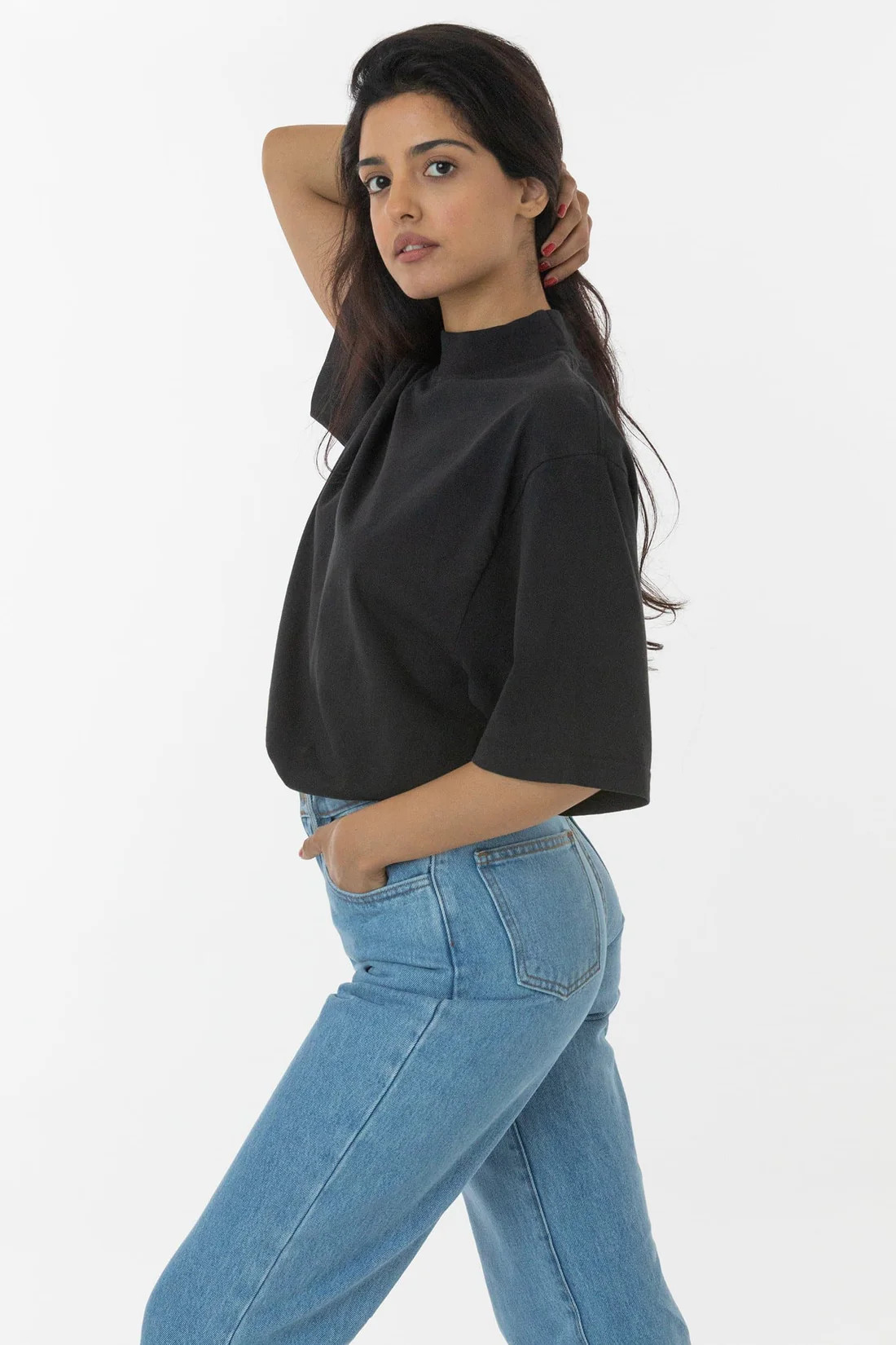 1825GD Unisex - Oversized Short Sleeve High Mockneck T-shirt | Los Angeles Apparel