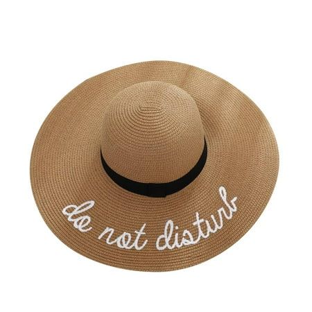 Mchoice New Sun Hat Summer Big Straw Hat Floppy Wide Hats Fedora Hat Bowknot Folding Beach Hat for W | Walmart (US)