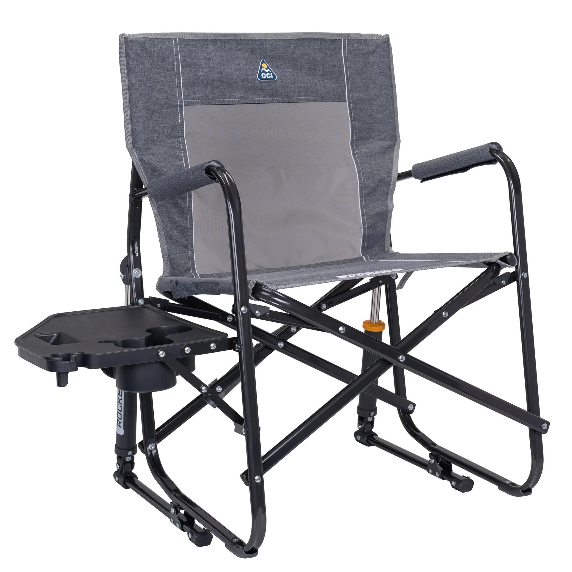 GCI Outdoor Freestyle Rocker with Side Table Foldable Rocking Camp Chair, Heathered Pewter | Walmart (US)