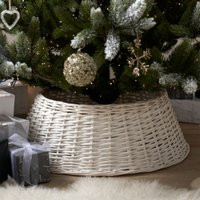 White Wicker Tree Skirt, White, One Size | The White Company (UK)