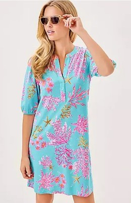 Lilly Pulitzer Women’s Large Colson Dress Multi Royal Coral | eBay US