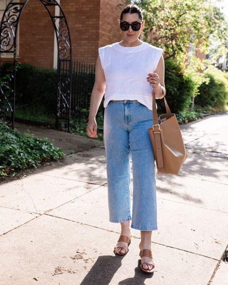 This is such an easy outfit to repeat! This linen blouse fits like a dream (I’m in the large, it’s a nice boxy fit) and if you need a little extra layering, try this cropped denim jacket as a nice little double- denim number. This pair of jeans is literally my favorite right now. Long live the Emmett! I’m in the 30, fit is perfect TTS! I am in the regular length for a nice spring crop. PS: the shoes are Madewell too! They’re comfortable and no break in time! Your regular size is perfect.
#madewell #madewellpartner #ad @madewell


#LTKover40 #LTKmidsize #LTKfindsunder100