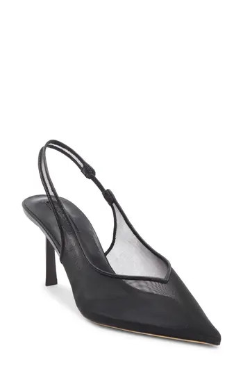 Tony Bianco Breeze Slingback Pointed Toe Pump in Black Nylon at Nordstrom Rack, Size 6 | Nordstrom Rack