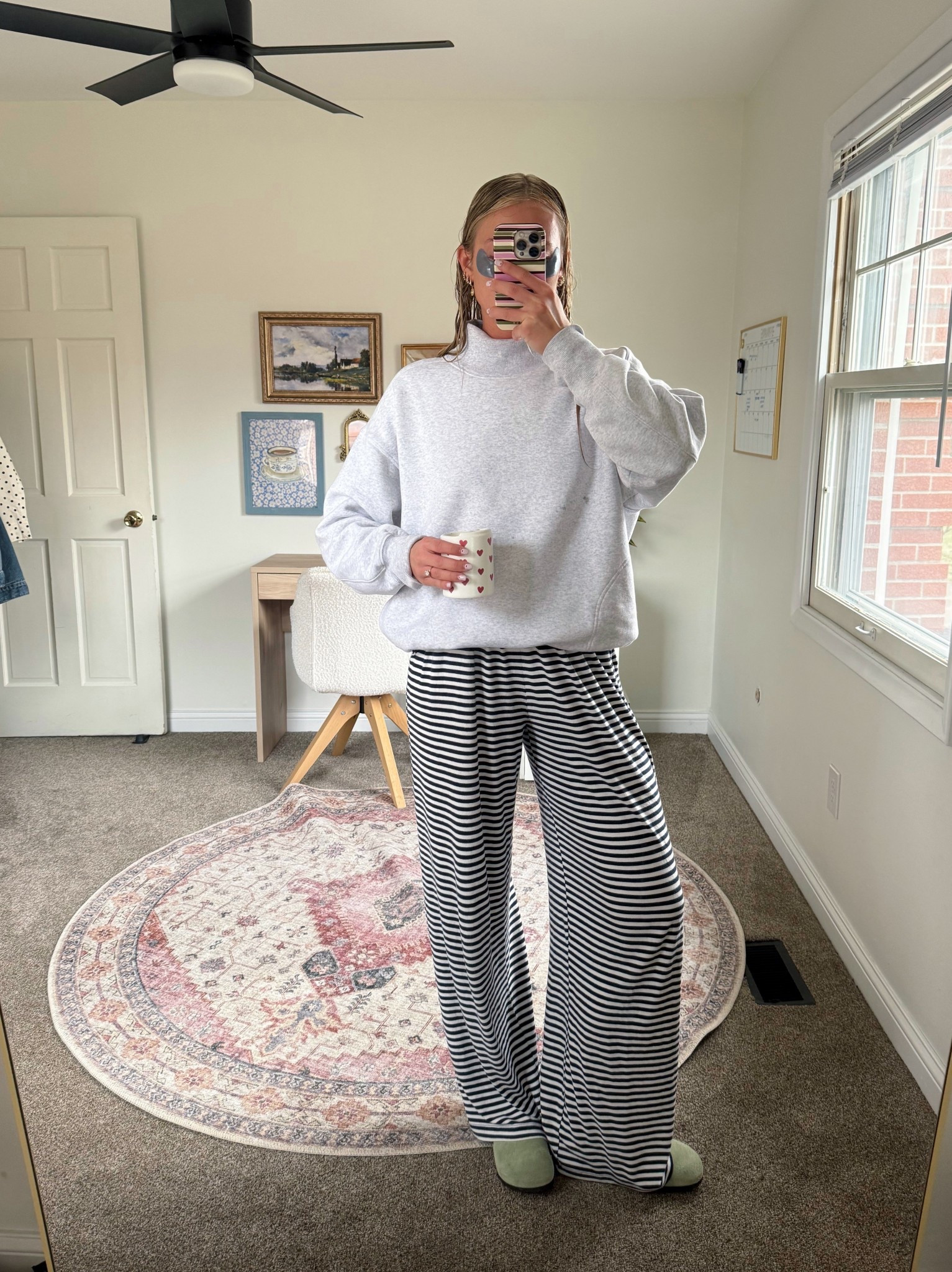 Cozy night fit 🤍🫐 small in the mockneck & small long in the pants!

#LTKootd