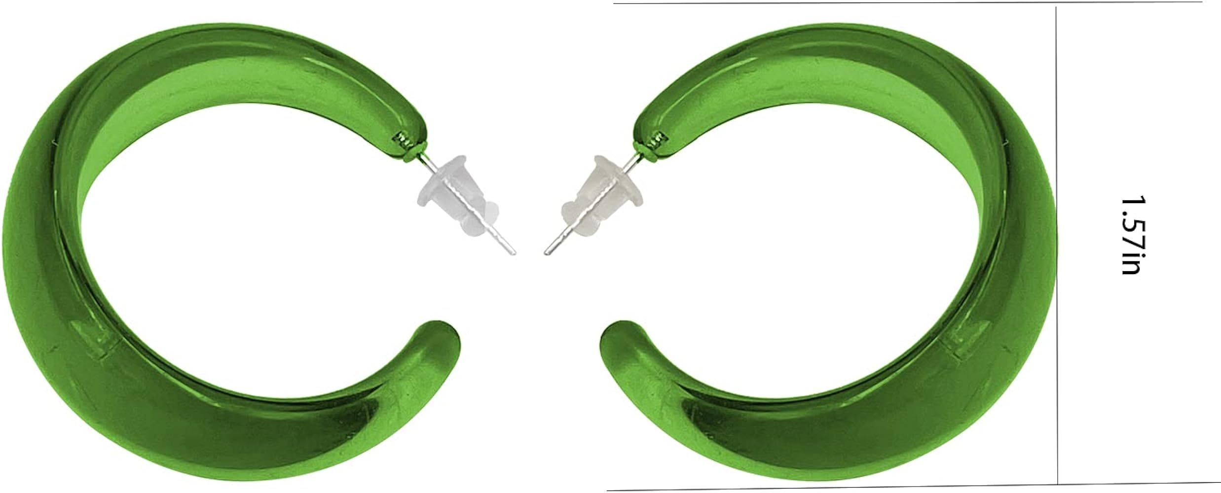 CSIYANJRY99 Colorful Hoop Earrings for Women Resin Acrylic Hoops Trendy Y2k Hoop Earrings C Shaped R | Amazon (US)