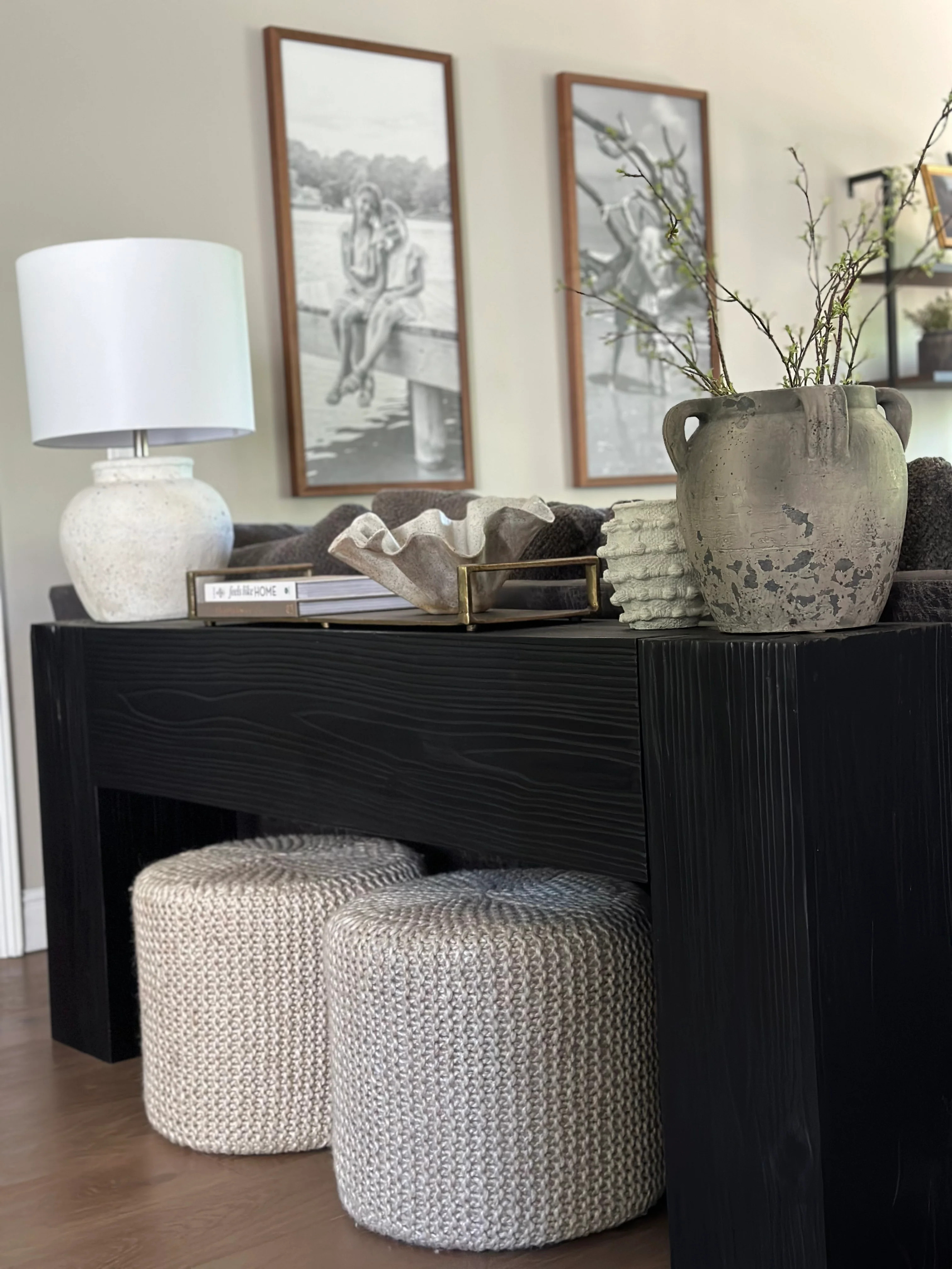 Modern Rustic Console Table - Black Espresso | Vinna Home & Kitchen