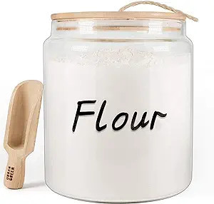 Urban Green Glass Jar with Bamboo Lid, Large Glass Food Storage Jar with Airtight Lid,1 gallon, L... | Amazon (US)