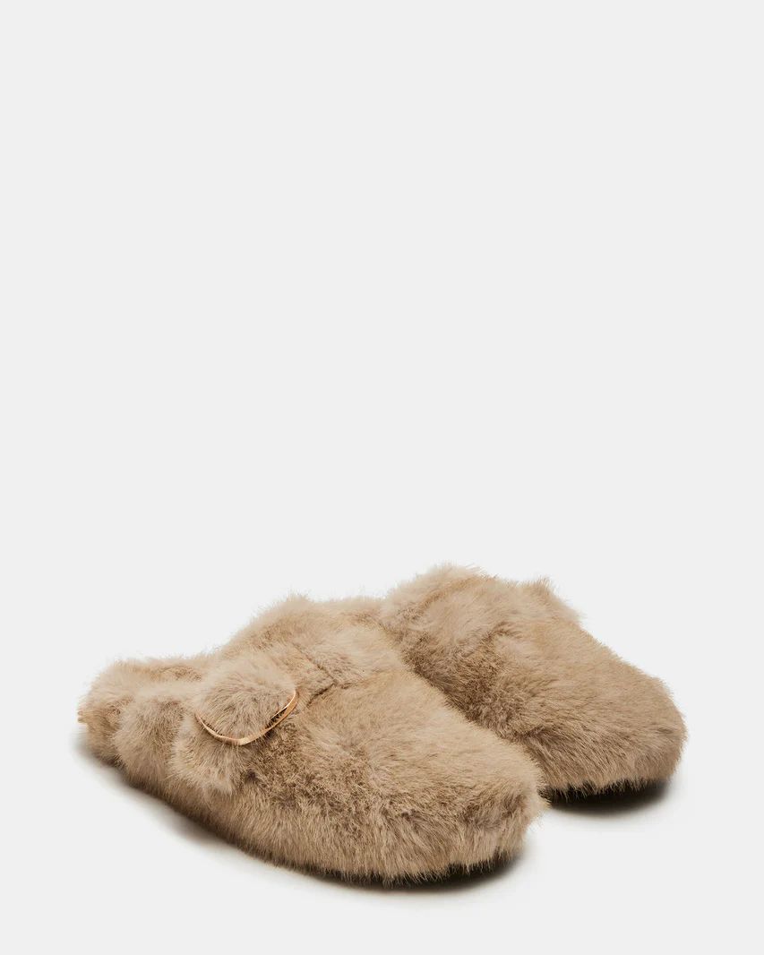 BOHAN Natural Faux Fur Slip-On | Women's Flats | Steve Madden (US)