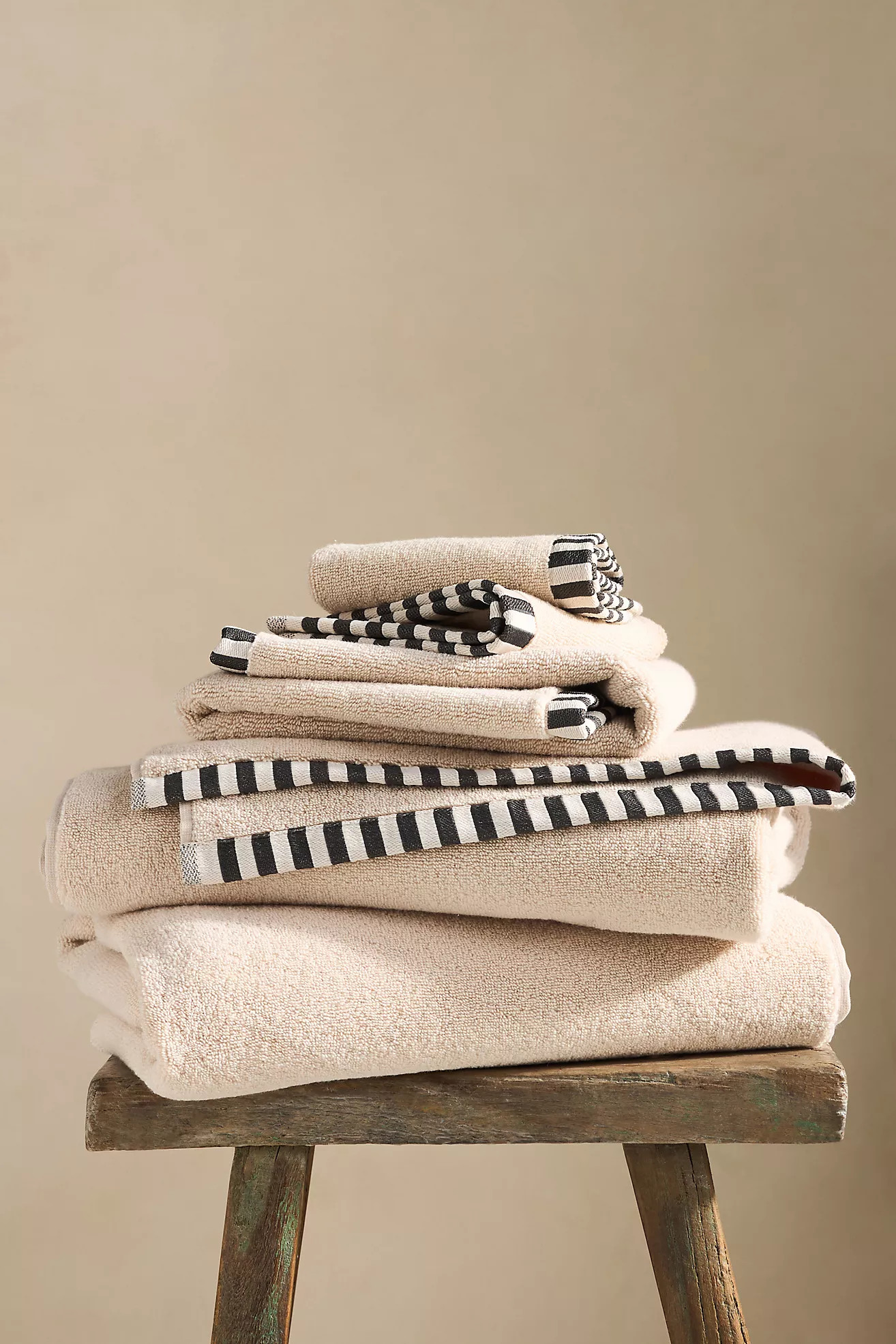 The Sloane Stripe Trim Soft Cotton Towel Collection | Anthropologie (US)