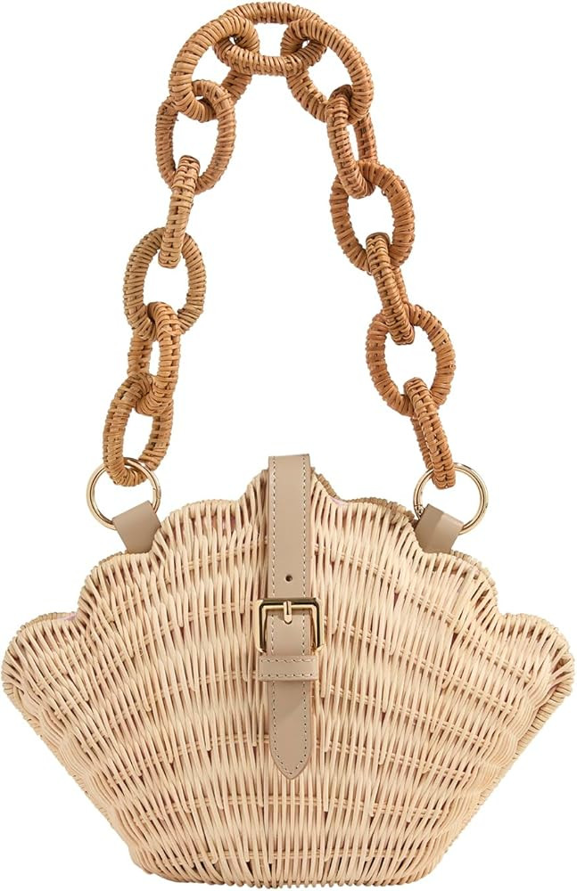 vineyard vines Wicker Clamshell Clutch, Cappuccino, onesz | Amazon (US)