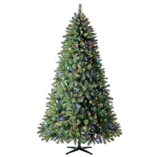 Home Accents Holiday 7.5 ft Wesley Long Needle Pine LED Pre-Lit Artificial Christmas Tree with 55... | The Home Depot