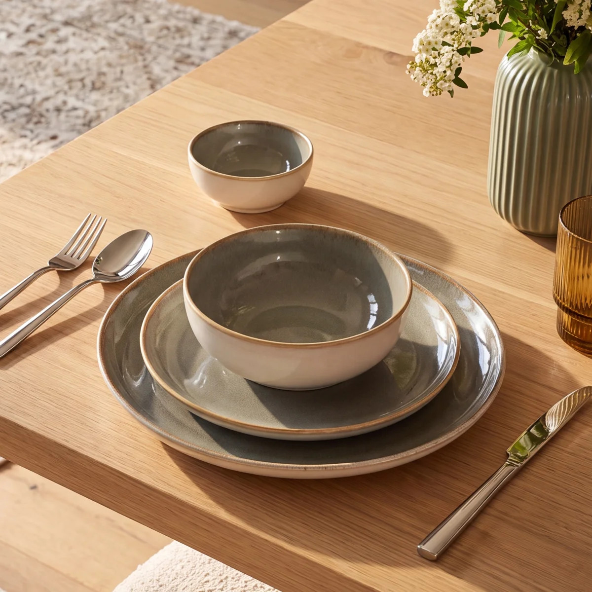 Sango Resona 16-Piece Stoneware Dinnerware Set - Service For 4, Plate And Bowl Set | Wayfair North America