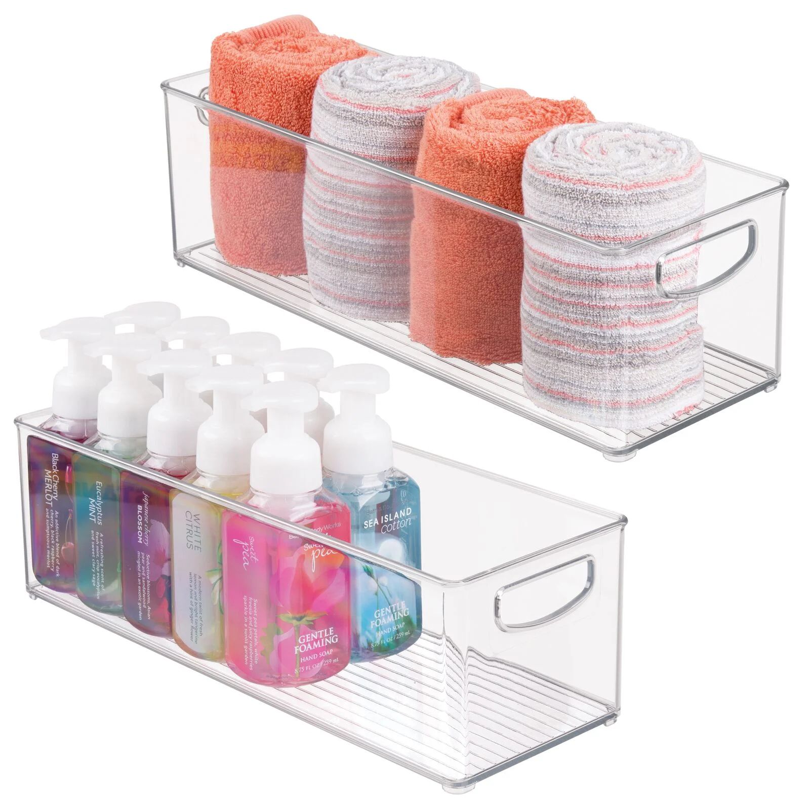 mDesign Plastic Storage and Toiletry Organizer for Bathroom - 2 Pack - Clear | Walmart (US)