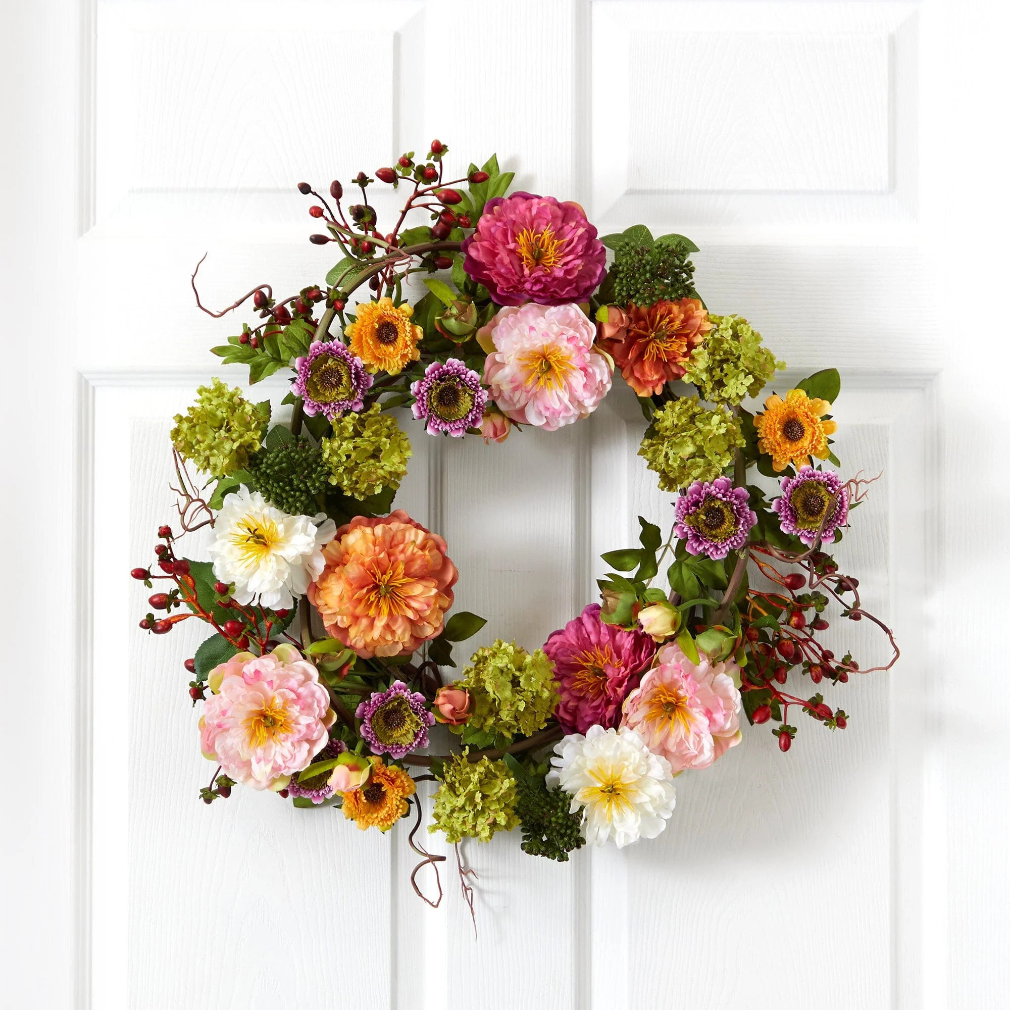 Mixed Peony Wreath, 24 | Plow & Hearth