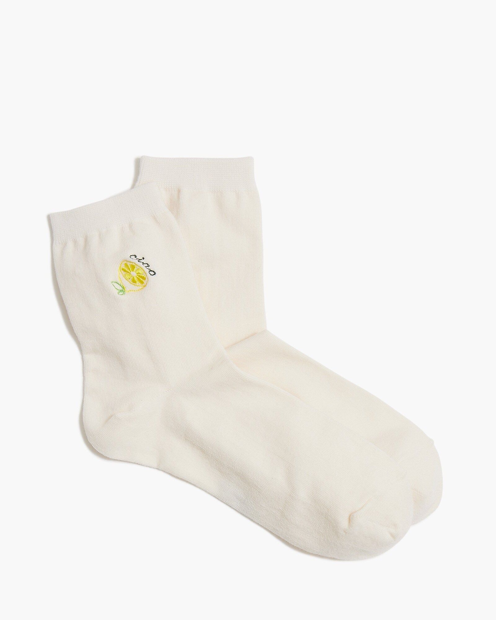 Embroidered &quot;ciao&quot; lemon socks | J.Crew Factory