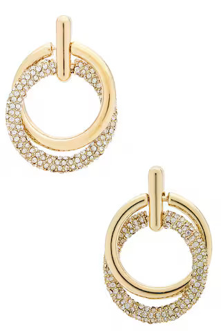 BaubleBar Pave Interlocked Drop Earrings in Gold from Revolve.com | Revolve Clothing (Global)
