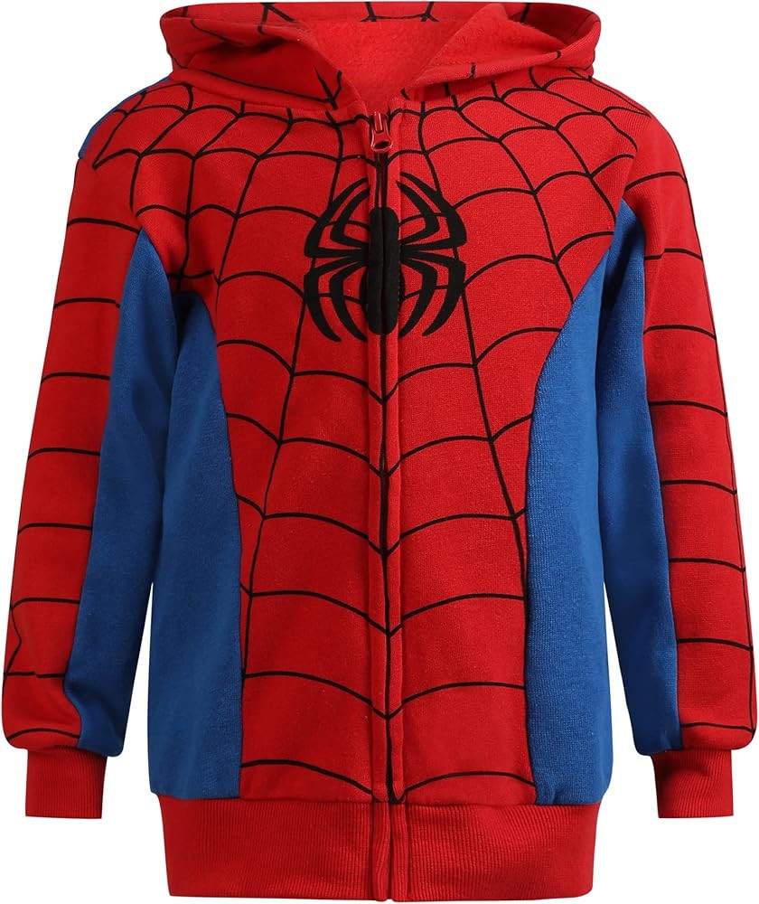 Marvel Avengers Captain America and Spider-Man Boys Zip-Up Hoodie for Toddlers and Big Kids | Amazon (US)