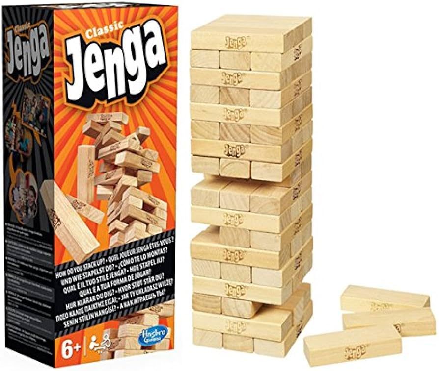 Hasbro Jenga Classic Game with Genuine Hardwood Blocks,Stacking Tower Game for 1 or More Players,... | Amazon (US)