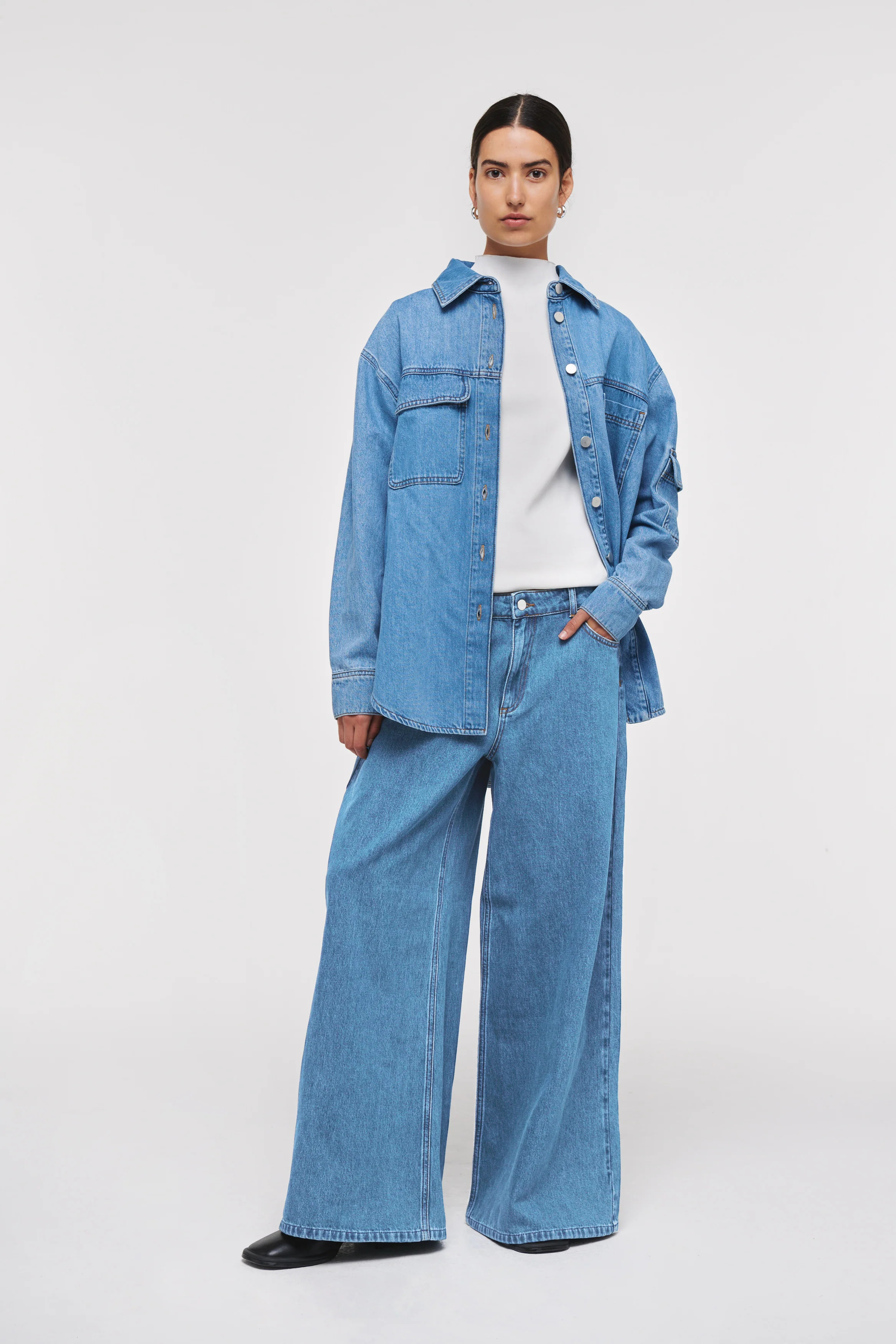 Kently | Denim Pocket Shirt in Light Wash | ALIGNE | Aligne UK