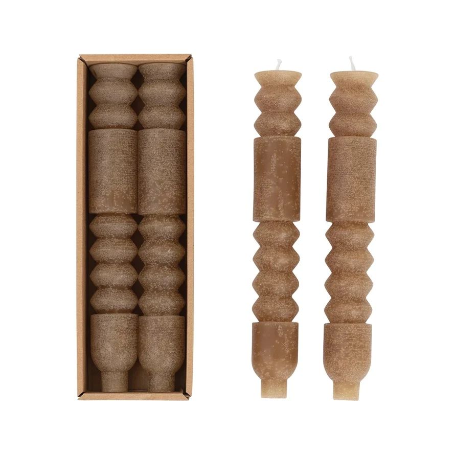 Olive Totem Taper Candles, Set of 2 | StyleMeGHD