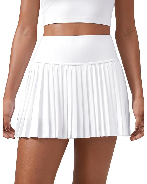CRZ YOGA Women's High Waisted Pleated Tennis Skirts with Pockets Tummy Control Casual Liner A Lin... | Amazon (US)