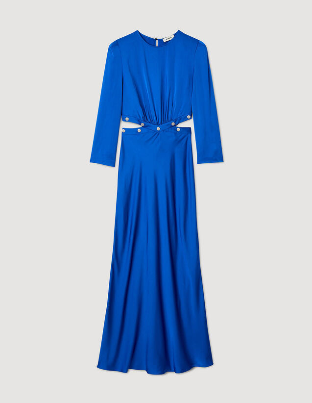 Satin-finish maxi dress | Sandro-Paris US