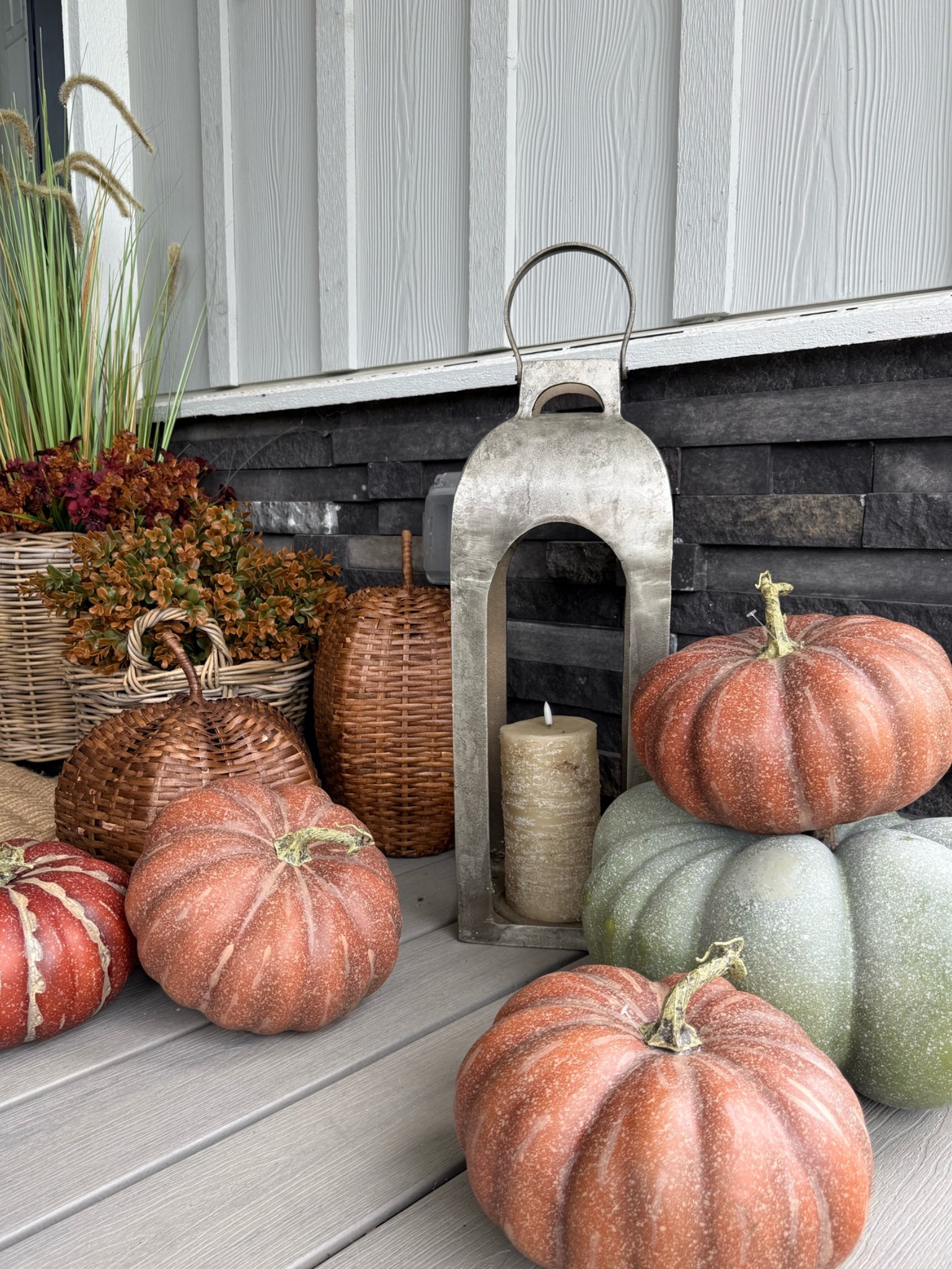 Faux pumpkins that look realistic! 
Fall porch

#LTKfall #LTKhome