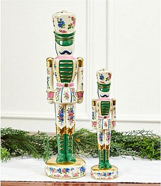 Southern Living Sweet Christmas Collection Floral Ceramic Nutcracker -  Small | Dillard's