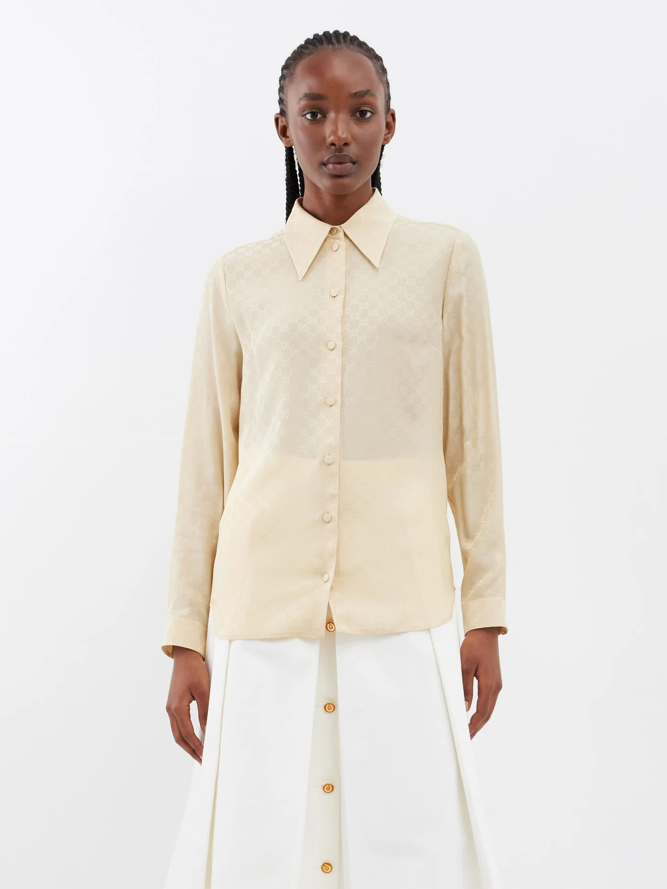 GG-jacquard silk shirt | Gucci | Matches (UK)