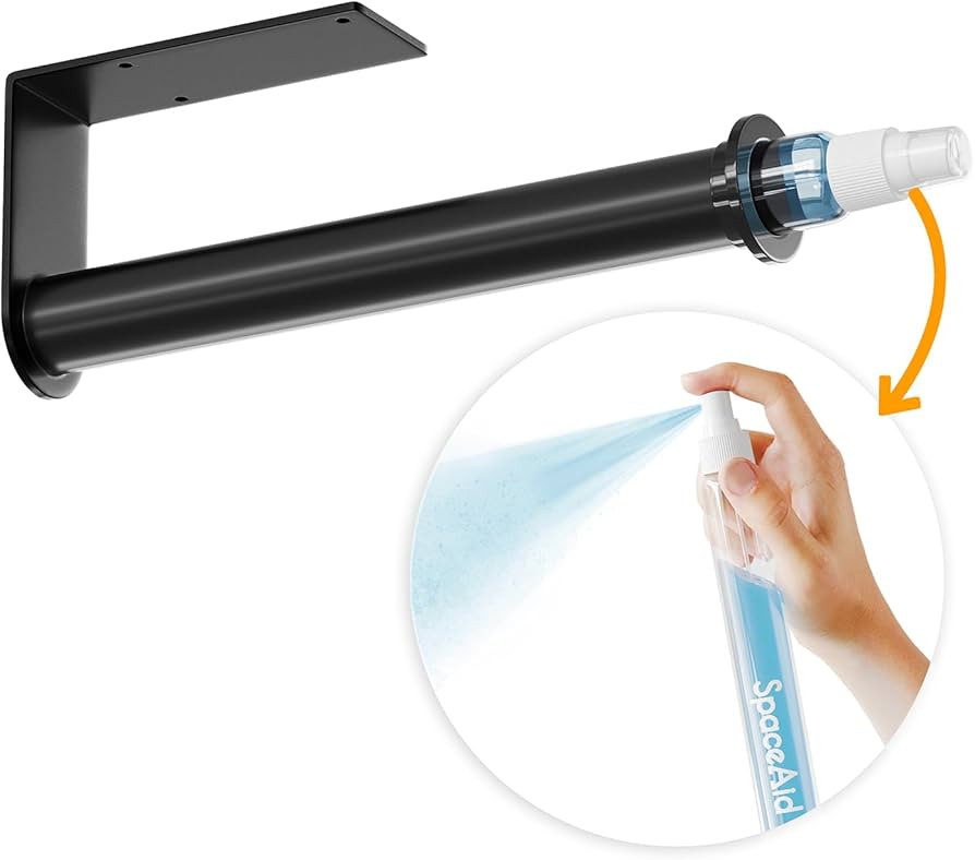 SpaceAid SprayNeat Paper Towel Holder with Spray Bottle, Under Cabinet Paper Towels Holders with ... | Amazon (US)