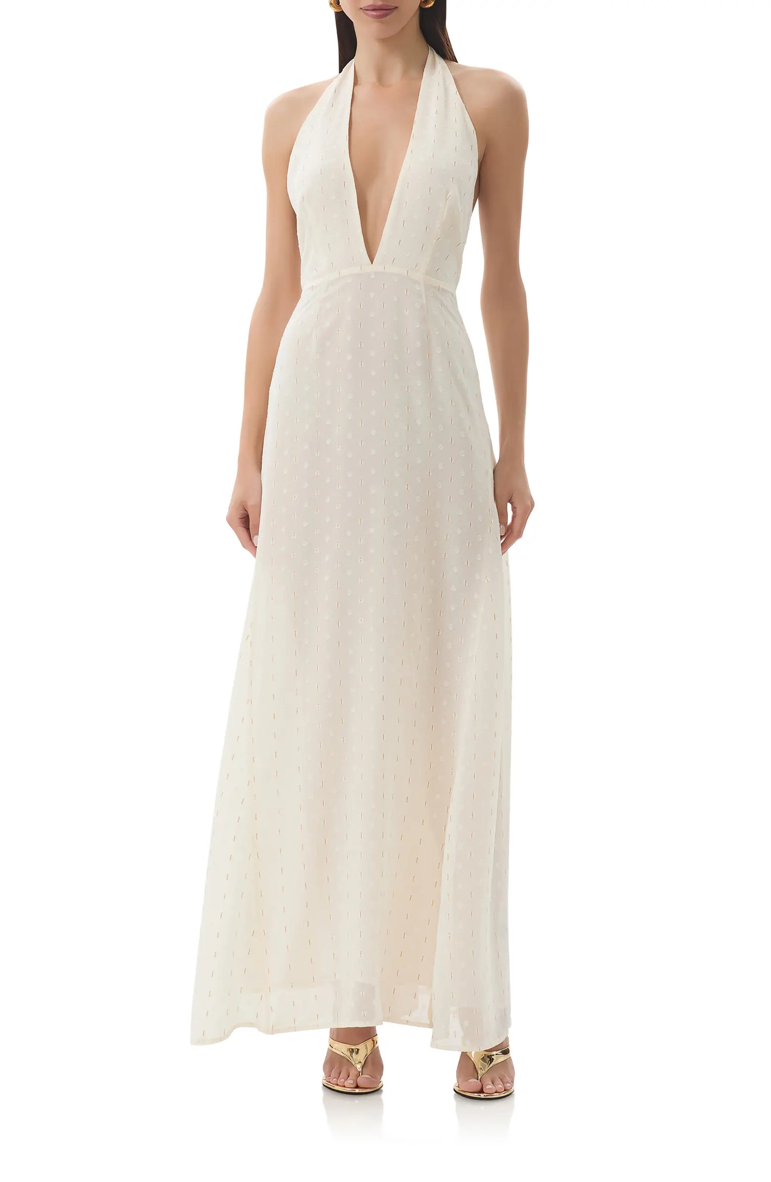 Odenah Yellow Polka Dot Halter Dress | Nordstrom