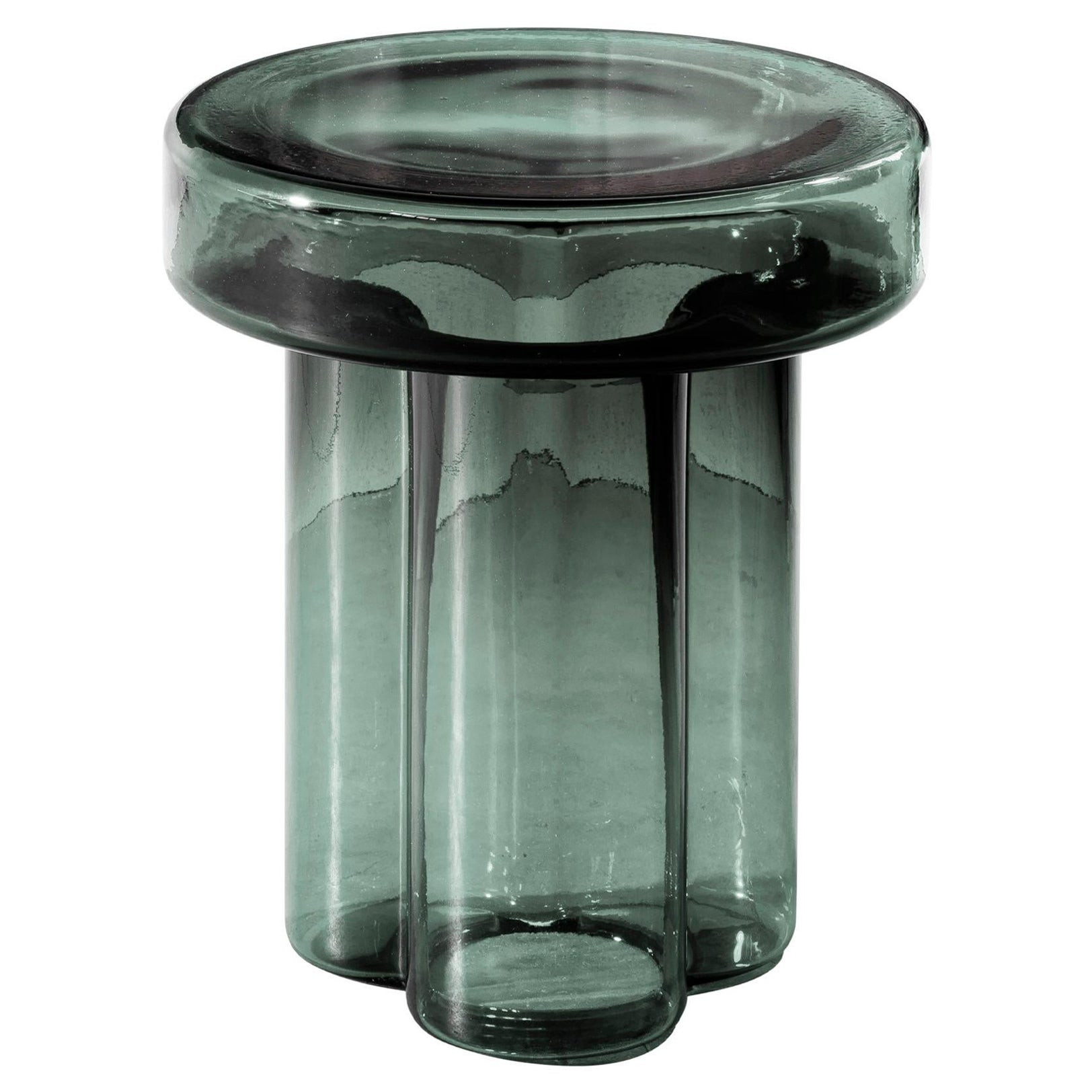 Soda Blown Murano Glass High Coffee Table in Petrol  by Yiannis Ghikas | 1stDibs