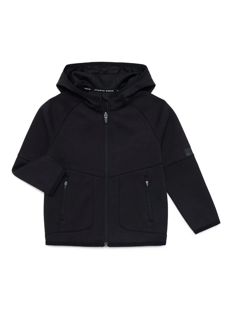 Athletic Works Boys Double Knit Zip Hoodie, Midweight, Sizes 4-18 & Husky | Walmart (US)