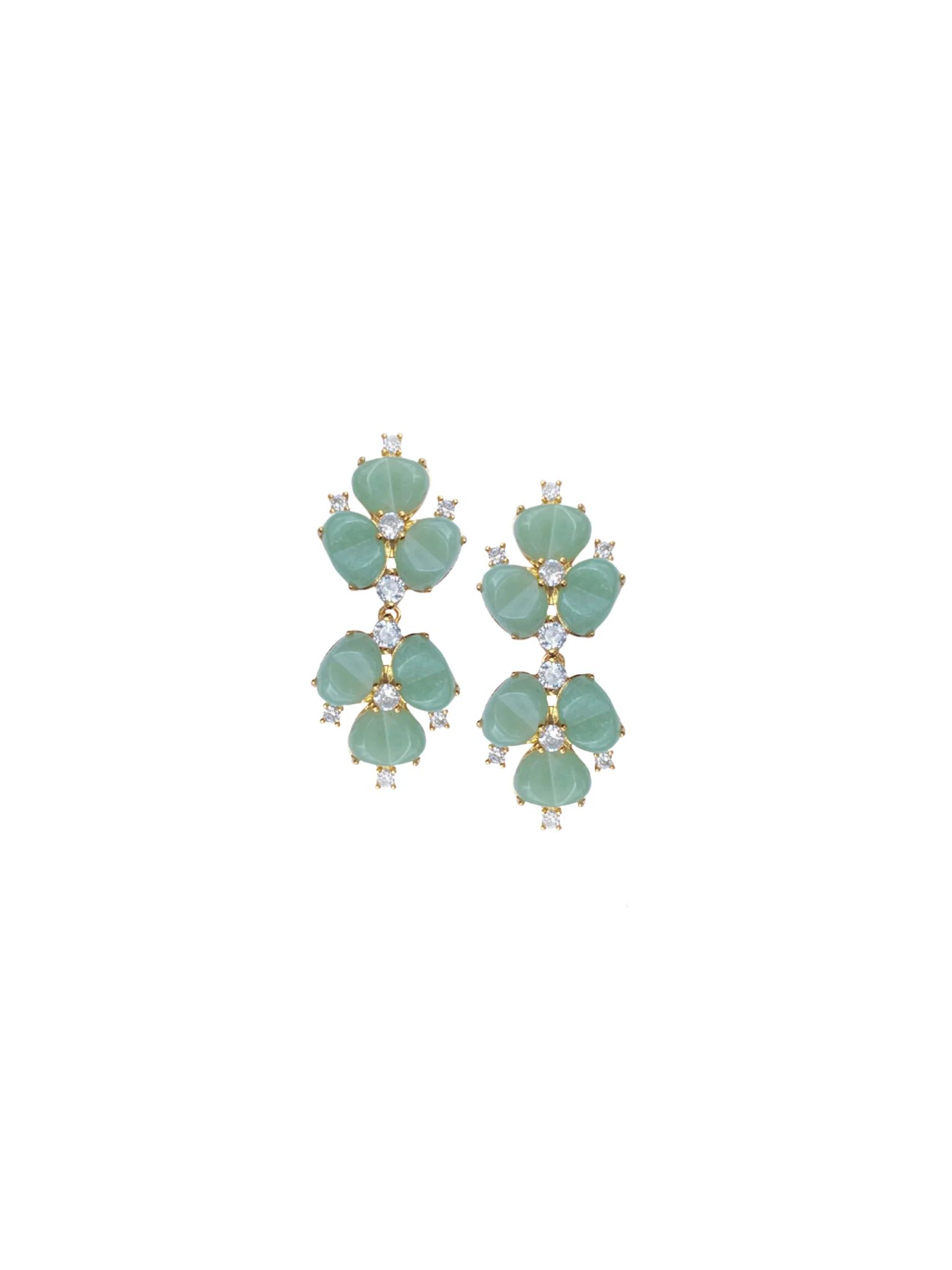 Petite Jade Clover Drops | Nicola Bathie Jewelry