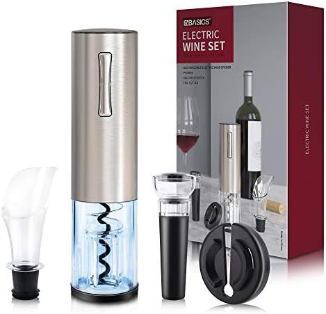 EZBASICS Electric Wine Bottle Opener kit Rechargeable Automatic Corkscrew contains Foil Cutter Va... | Amazon (US)