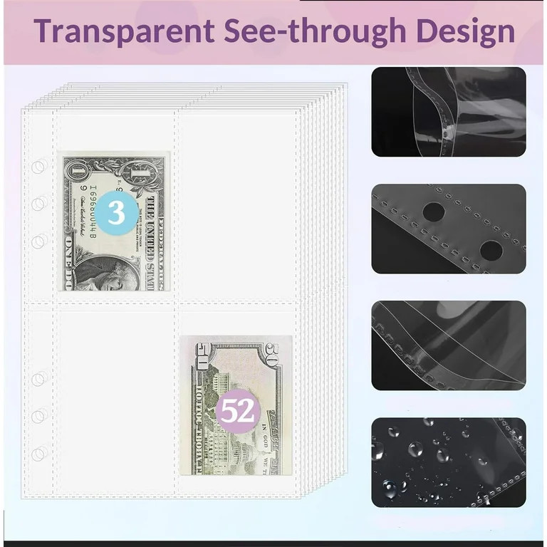 Yileqi 100 Envelope Money Saving Challenge Binder, Fun and Easy Way to Save $5,050, Budget Book w... | Walmart (US)