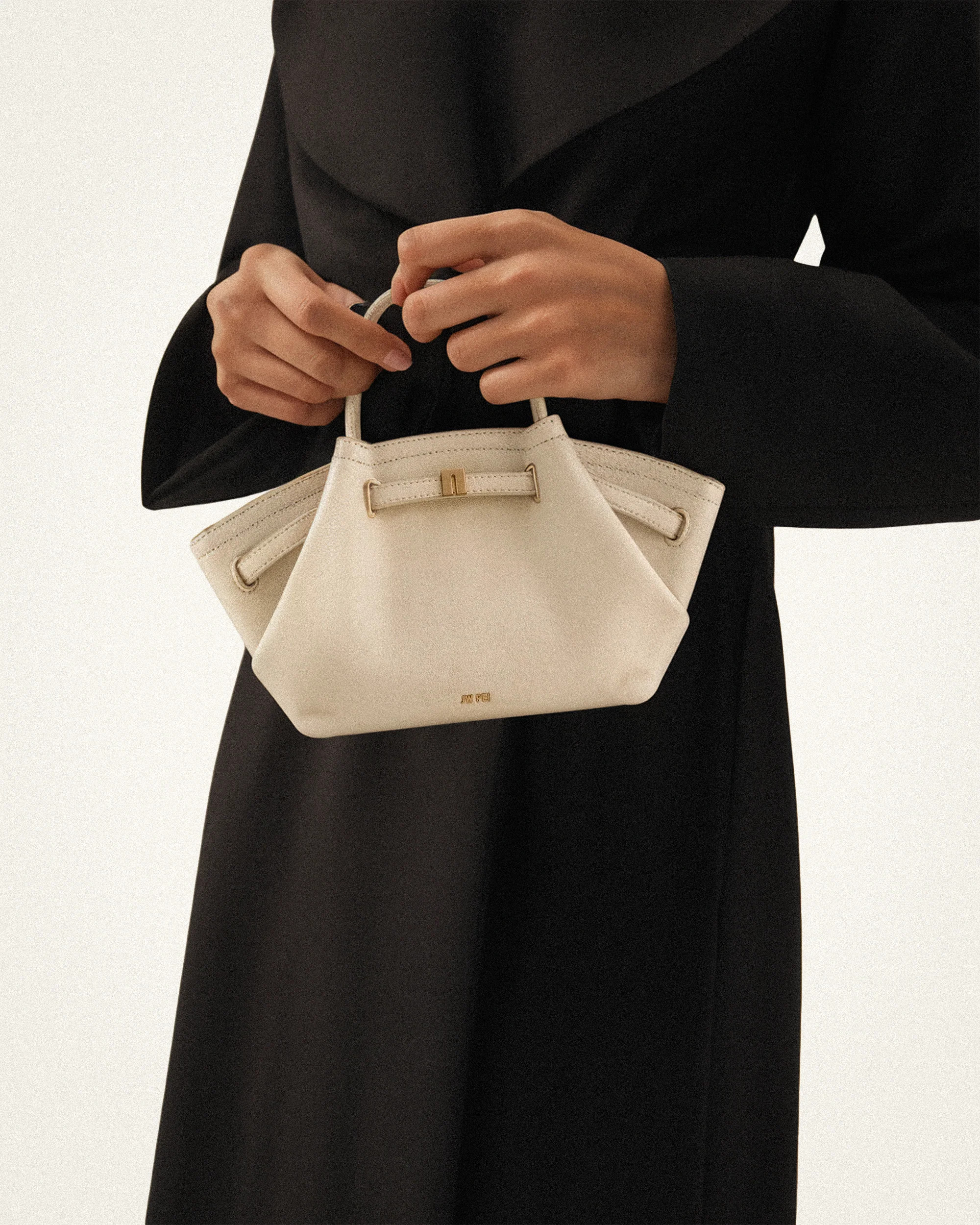 Hana Mini Faux Suede Tote Bag - Off White | JW PEI US