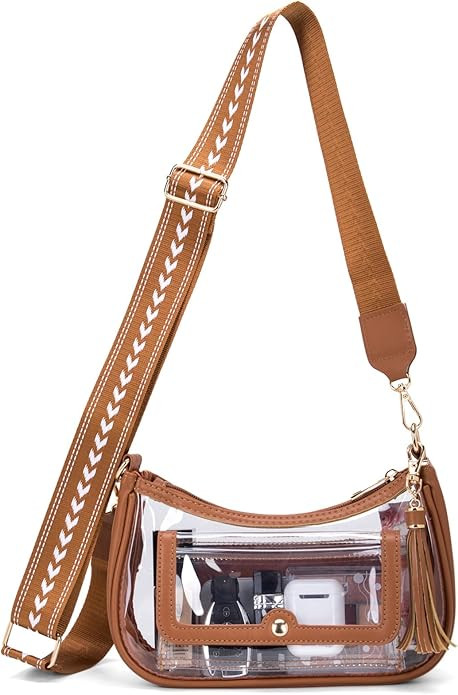 Clear Bag for Stadium Events, Clear Purses for Women, Crossbody Stadium Approved | Amazon (US)