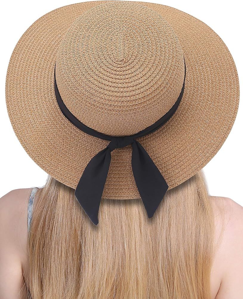 Womens Straw Hat Sun Hat for Women Beach Cap Summer Hats UV Protection UPF50+ | Amazon (US)