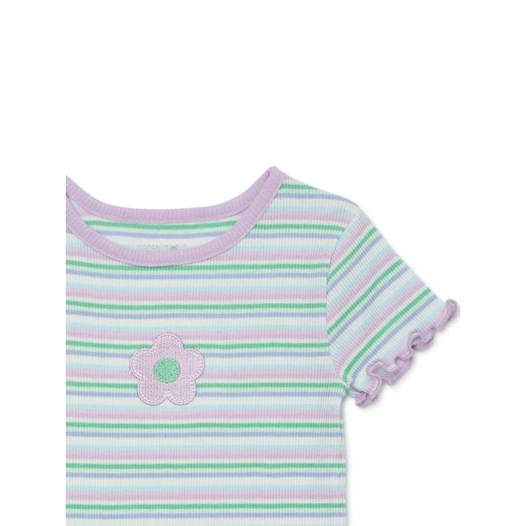 Garanimals Toddler Girl Short Sleeve Rib T-Shirt, Sizes 18M-5T | Walmart (US)