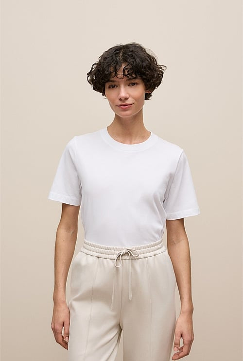 Cotton Crew T-shirt | Trenery AU