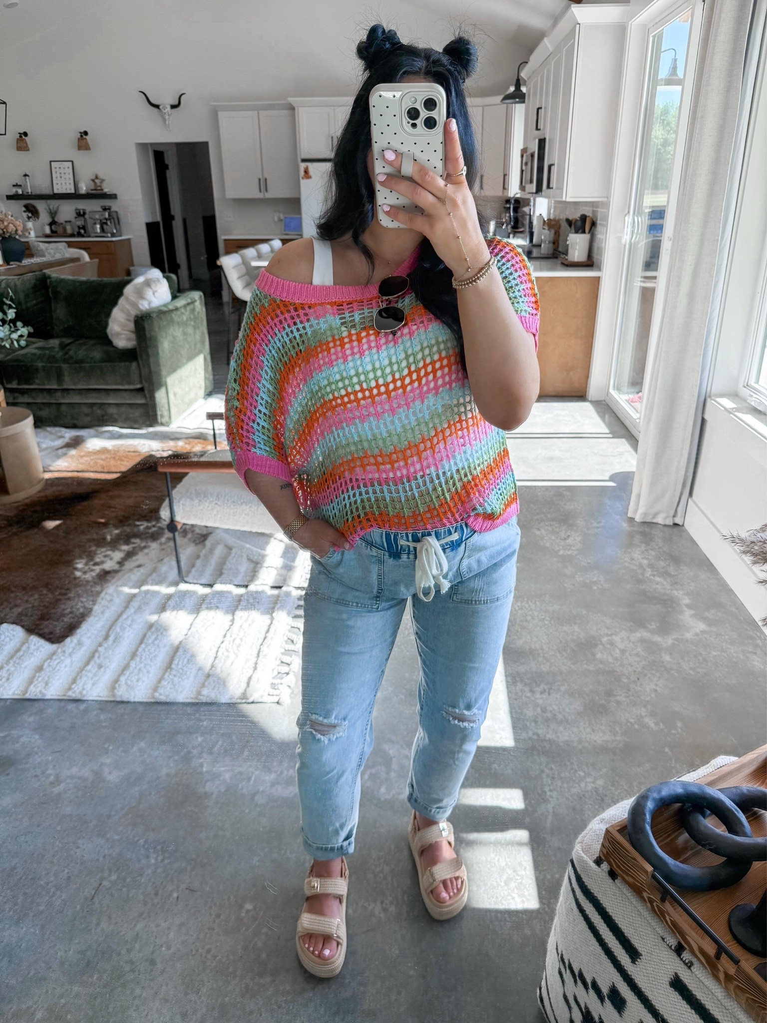 Colorful Bump Friendly Spring Outfit 💕

Tank Top - small
Knit Top - small
Denim Joggers - medium (sized up one for the bump)

Love a good low effort, cute but casual spring outfit! This knit top comes in a ton of color options, but I'm loving this bright color combo for spring & summer! Layered it over a basic white tank, and finished the look with some denim joggers (these work great below the bump!), my platform Steve Madden sandals & some amazon sunglasses!

#LTKBump #LTKootd #LTKSeasonal