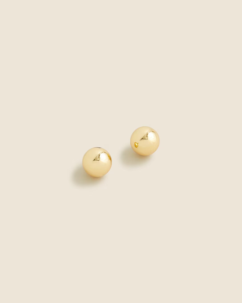 Dainty gold-plated ball-stud earrings | J. Crew US