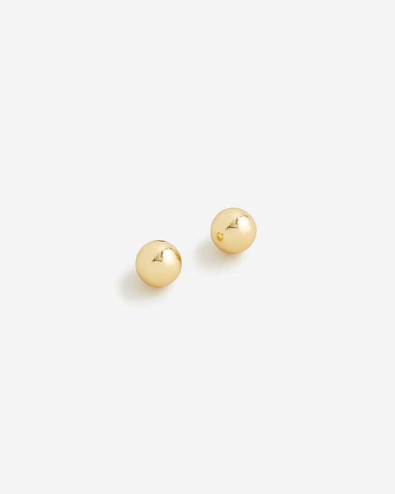 Dainty gold-plated ball stud earrings | J.Crew US