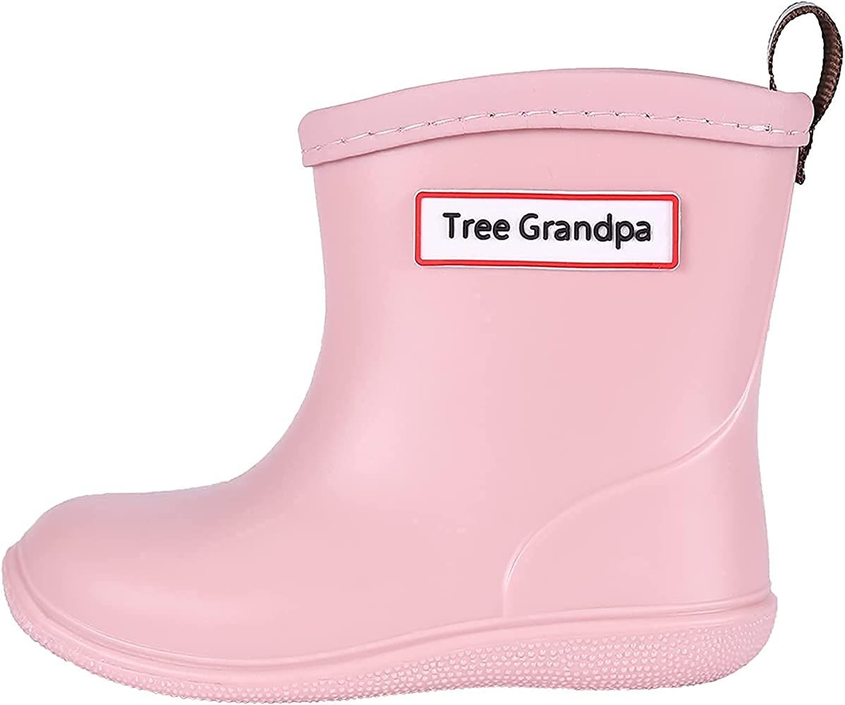 Tree Grandpa Toddler Rain Boots for Boys Girls Waterproof Baby Kids Rain Boots With Easy-on | Amazon (US)