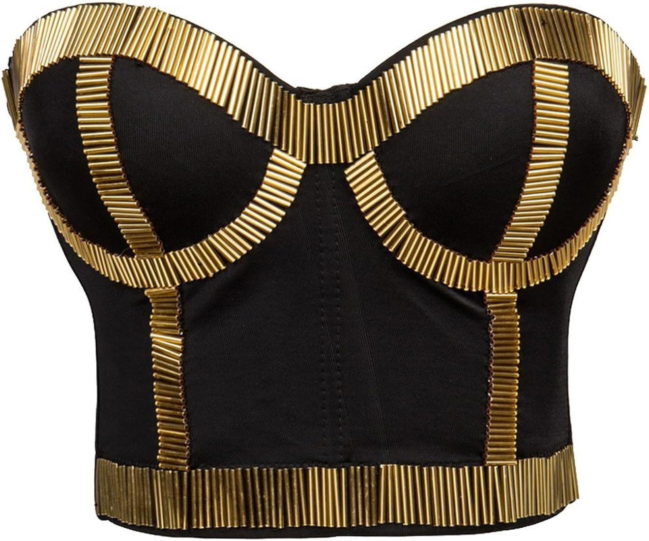Alivila.Y Fashion Womens Rhinestone Punk Goth Bra Clubwear Corset Top | Amazon (US)