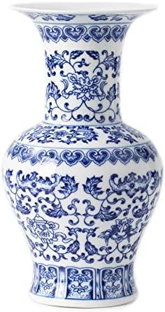Blue and White Vase, Blue Vases Home Décor, Chinoiserie Vase, Blue and White Porcelain, Ceramic ... | Amazon (US)